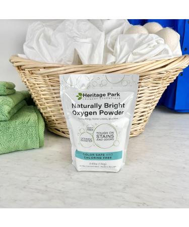 Heritage Park Naturally Bright Oxygen Powder - Color-Safe Chlorine-Free Laundry Detergent Booster (2.5 LBS) | Eco-Friendly Unscented Ultra Concentrated - Buy Online on GoSupps.com