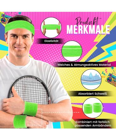 Welding Band & Headband Set - Neon 80s Outfit Accessories for Women | Fun Runs Team Building Pride Parties & Sports - Buy Online on GoSupps.com