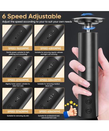 Buy Electric Foot Callus Remover | 2 in 1 Rechargeable Pedicure Tool | 6 Speed Adjustable Foot File & Nail Grinder - Buy Online on GoSupps.com