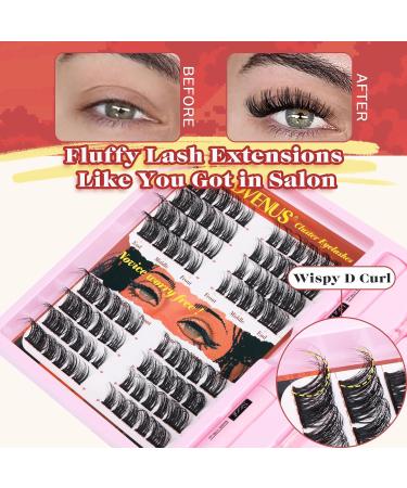 Eyelash Extension Kit Thick Lashes Individual Cluster DIY Lash Extension Kit for Beginner Russian D Curl Individual Eyelashes Kit with Cluster Lashes Glue Bond and Seal Eyelash Tweezers by Goddvenus I-lash cluster kit - Buy Online on GoSupps.com