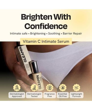 Gleamin Illuminating Intimate Serum with Vitamin C 4% Niacinamide & Alpha Arbutin Brightening Hyperpigmentation Treatment for Body - Underarm Intimates Areas & Inner Thigh Lightening 1 Fl oz - Buy Online on GoSupps.com