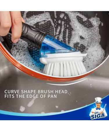 MR.SIGA Soap Dispensing Dish Brush Storage Set Kitchen Brush with Holder for Pot Pan Sink Cleaning - Buy Online on GoSupps.com