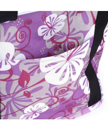Foldable Small Pet Carrier Bike Basket - Purple Flower Design | Easy Install Detachable Cycling Bag for Cats & Dogs - Buy Online on GoSupps.com