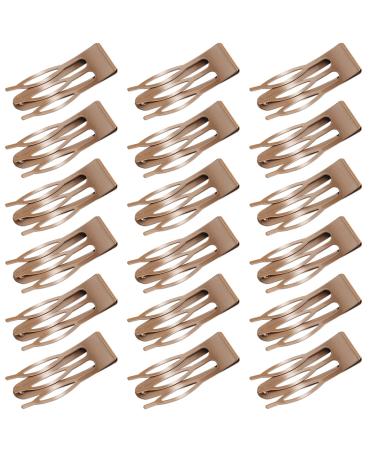 Mbsomnus 18pcs Snap Hair Clips Double Grip Hair Clips Metal Hair Barrettes Women Hair Clips for Hair Making Girls Hair Styling Salon Hair Accessories (Curry)