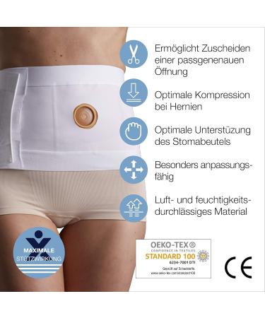 TYTEX White XL Belt - Maximum Stoma & Hernia Support Compression | International Shipping Available - Buy Online on GoSupps.com