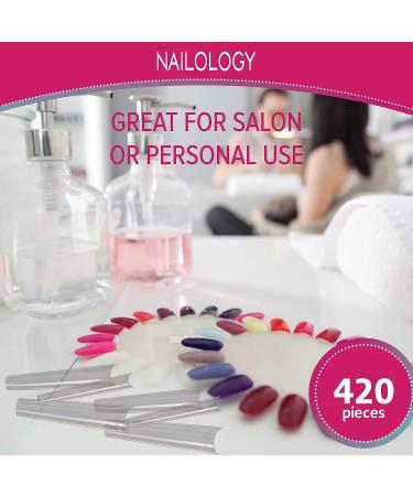 Clear Coffin Nail Tips - Extra Long Acrylic False Nails | Nailology 420-pc Fake Nail Extension Set - Buy Online on GoSupps.com