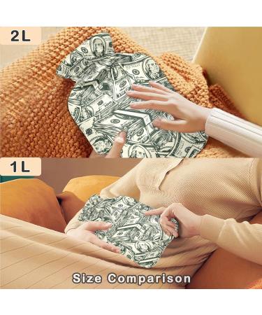 Naanle 2L Heat Bottle with Transparent Bag | US Dollar Hot Water Bottle for Bed Hand & Feet Warmer | Pain Relief & Therapy - Buy Online on GoSupps.com