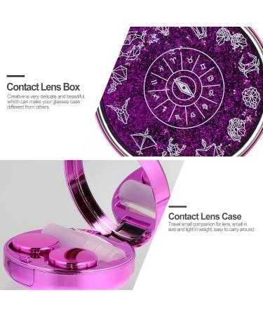 Exceart Quicksand Color Contact Lenses Case Kit - Fashionable Purple Lens Care Box with Tweezers & Storage Organizer - Buy Online on GoSupps.com