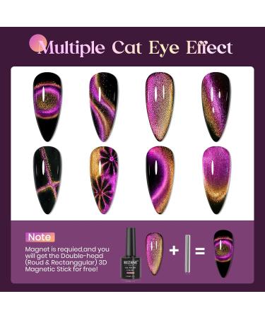 MIZHSE Glitter Nail Polish Cat Eye 9D Gel Nail with Magnetic Stick Soak-Off UV LED Gel Polish Discoloration Manicure DIY Gel Nail Polish 10ml*1 - Buy Online on GoSupps.com