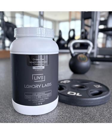 LIVE LGNDRY LABS Grass-Fed Vanilla Whey Protein Powder | Organic Non GMO No Soy and Gluten Free - 27 Servings | NSF Certified for Sport - Buy Online on GoSupps.com