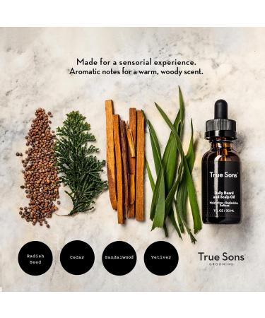 True Sons Daily Beard & Scalp Oil - Natural Hydration for Healthy Beards | 1 oz - Shop Internationally - Buy Online on GoSupps.com