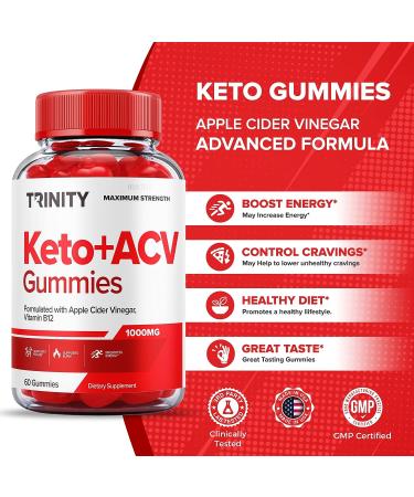 Trinity Keto + ACV Gummies for Advanced Weight Loss - Vegan Formula - 60 Gummies - Buy Online on GoSupps.com