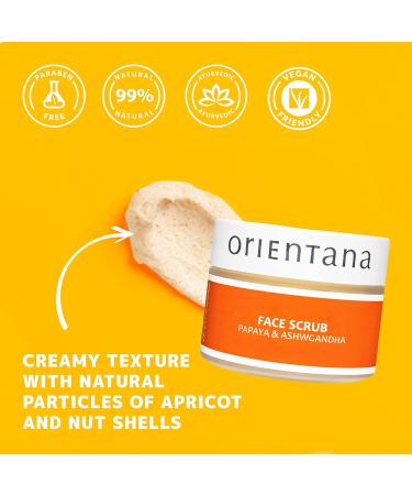 Orientana Facial Peeling for Women - Papaya & Indian Ginseng | 99.7% Natural Organic Vegan | Acne & Anti-Aging Solution for Dry & Normal Skin - 50g - Buy Online on GoSupps.com