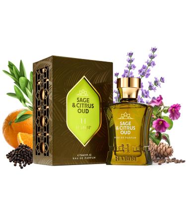 Sage & Citrus Perfume Oud Arabian Men's Cologne - Fresh & Woody Citrus Cologne for Men - Sage Oud & Patchouli Perfume for Men - Eau de Parfum for Men - Blended with Rare Exotic Notes