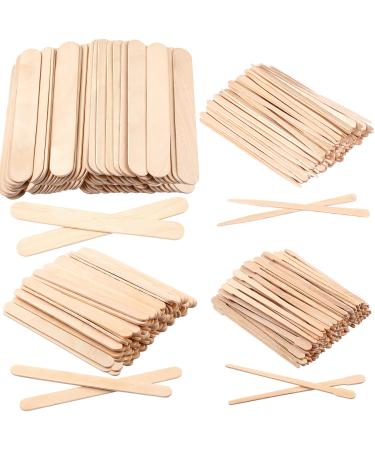 450PCS Wooden Wax Sticks, JANYUN Assorted Style Waxing Wooden Applicator Wax Spatulas Kit for Eyebrow Face for Hair Removal Body Legs Facial,Wood Craft Sticks Small Medium Large Size