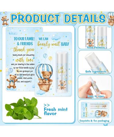 50 Pack Bear Themed Baby Shower Favor Baby Shower Lip Balm Bulk We Can Bearly Wait Party Thank You Gifts for Gender Reveal Guest Games Prizes Spring Halloween Thanksgiving Party Supplies Blue Bear - Buy Online on GoSupps.com