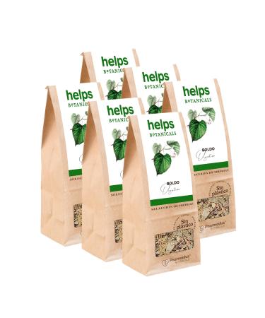 HELPS PHARMADUS BOTANICALS HELPS INFUSIONS - Boldo Infusion with Digestive and Liver-Protecting Properties. Detox Boldo Tea Leaves. 50-gram Loose Leaf Bag. Pack of 6