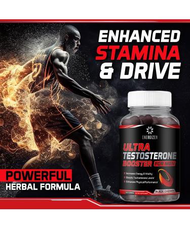 8in1 Testosterone Booster Gummies for Men - Tongkat Ali Fenugreek & Ashwagandha - Enhance Libido & Hormonal Balance - Non-GMO USA Made - 120 Black Cherry Gummies - Buy Online on GoSupps.com