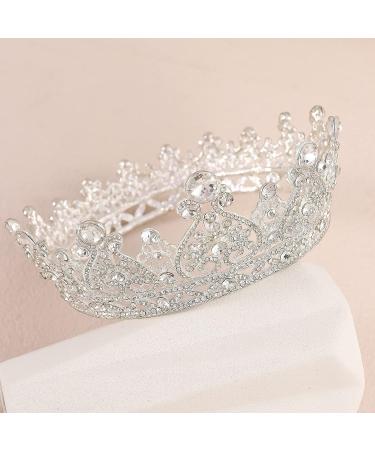 Silver Crystal Queen Crown for Women and Girls - Perfect for Pageants, Prom, Weddings, and Parties - Buy Online on GoSupps.com