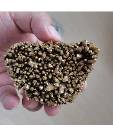 Natural Crystal Rough Decorative Ornaments Natural Cluster Electroplate Gold Silver Specimen Stone PointsRaw Stone Home Decor Gift (Size : 130-170g) (Size : 220-260g)