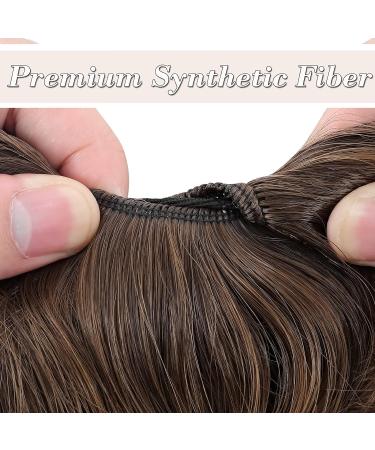 Thick Synthetic Hair Bun Extensions - Messy Hair Scrunchies for Women - Medium Brown to Coffee Brown (45g) - Light Brown Updo Ponytail Hairpiece - Buy Online on GoSupps.com