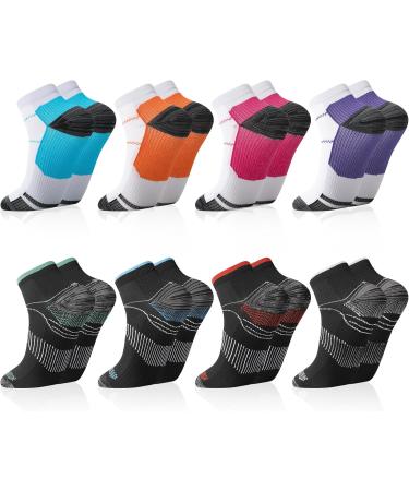 8 Pairs Compression Socks for Men Women Plantar Fasciitis Socks Ankle Compression Socsk for Ankle Support Pain Relief Flying Running - Buy Online on GoSupps.com
