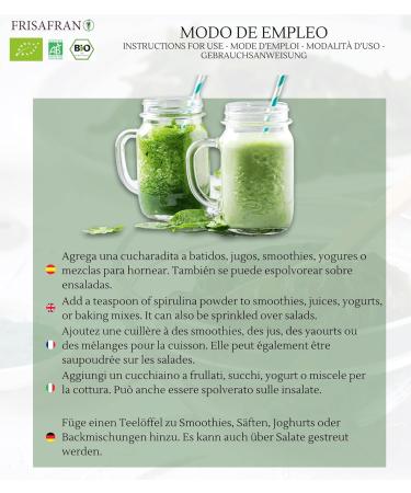 FRISAFRAN | Organic Chlorella Powder 100g | Organic Chlorella Powder | Chlorella Powder | Antioxidant Content | Pure & Natural | Microalgae | Plant Fiber | Natural Detox | Vegetable Protein - Buy Online on GoSupps.com