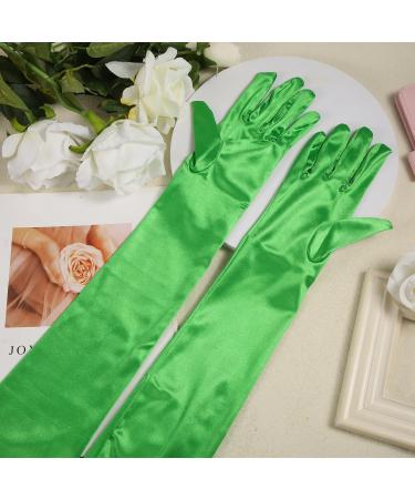 NQEUEPN Women Long Gloves Long Elbow Satin Gloves 21" Stretchy 1920s Opera Gloves Hand Care Moisturizing Gloves for Women Girls Evening Party Dance (Dark Green) - Buy Online on GoSupps.com