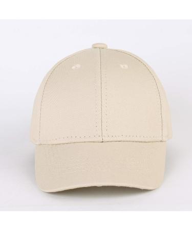 LANGZHEN 100% Cotton Kids Baseball Cap Hat | Adjustable Sun Hat for Girls Boys 2-4 Yrs | Beige - Buy Online on GoSupps.com
