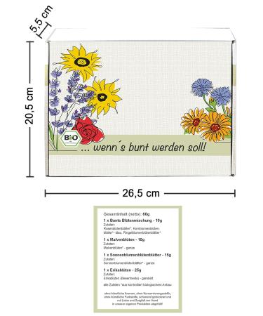 Direct & Friendly | Organic Flower Gift Set - 4 Colorful Edible Flowers for Tea Baking & Cooking Decoration - Buy Online on GoSupps.com