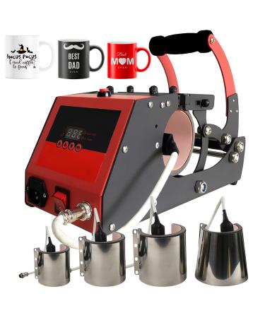 Mug Press Machine 4 in 1 Mug Heat Press Machine for Sublimation of Coffee Mugs Cup Press Heat Sublimation Machine with Overheat Protection 300.0