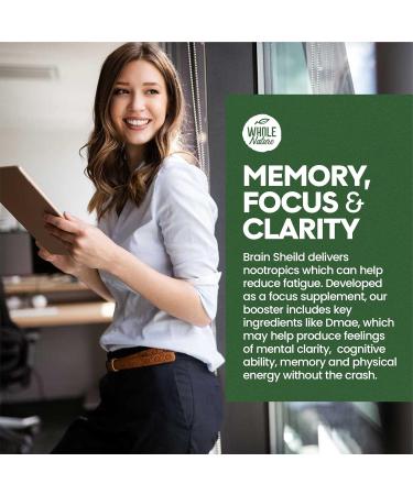 Whole Nature Brain Booster Nootropics - Brain Shield with Ginkgo Biloba Alpha GPC and Bacopa Monnieri Vitamin B12 B3 - Support Focus Memory & Clarity Energy & Stress Relief. (1) - Buy Online on GoSupps.com