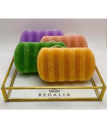 Regalia Atelier Organic pack of 4 - Yellow turmeric pink clay and green tea Purple Lavender konjac Body sponges. It s made free of artificial colors or fragrances. No additives or preservatives Non-Toxic 100% Organic 100% Vegan. Suitable for all skin type - Buy Online on GoSupps.com