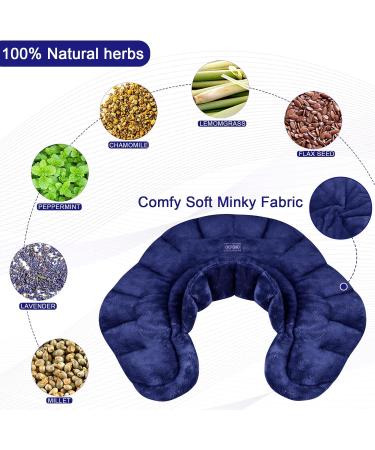 REVIX Weighted Microwave Heating Pad for Neck and Shoulders - Hot Herbal Aromatherapy Wrap for Back Pain Relief, Microwavable Moist Heat Neck Warmer - Navy - Buy Online on GoSupps.com