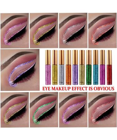 1 Pcs Glitter Eyeliner Liquid eyeliner set Metallic Shimmer Colored Eyeliners Long Lasting Waterproof Glitter Eyeshadow Sparkling Eyeliner Makeup #08 8# - Buy Online on GoSupps.com