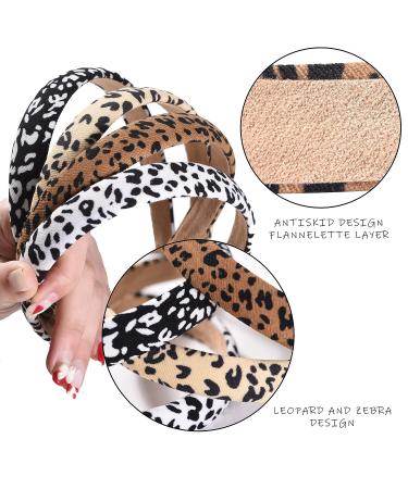 Rtinsd Leopard Print Headbands for Women - 2cm Wide Non-slip Cheetah Fashion Hair Bands - 8 Pcs Multicolor Wild Jungle Accessories - Buy Online on GoSupps.com