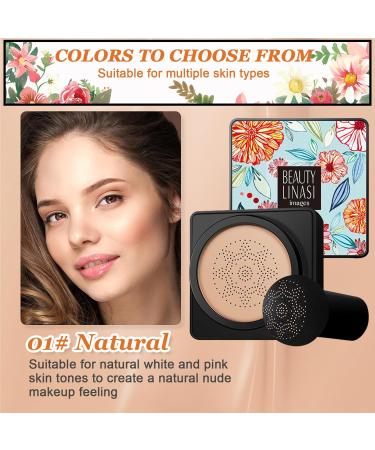 T te de Champignon Air Cushion CC Cream Fond de Teint Correcteur BB Cr me CC Cr me Fondation Hydratant Longue Dur e Couverture Compl te de La Base de Maquillage Impeccable (Naturel) Naturel 20 g (Lot de 1) - Buy Online on GoSupps.com