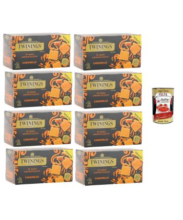 Italian Gourmet E.R. Twinings T Nero Aromatizzato al Caramello Black Tea with Caramel Flavour Pack of 25 Filters 8 x 50 g + Italian Gourmet Polpa 400 g