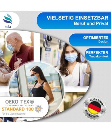 Kela OP Mask - 250x Blue Medical Masks | 100% Made in Germany | Oeko-Tex Standard | Premium MNS Type IIR Disposable Respiratory Protection - Buy Online on GoSupps.com