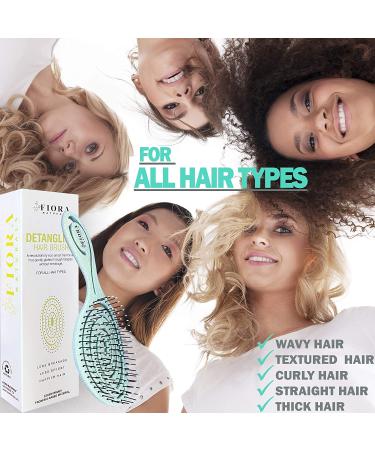 Fiora Naturals Hair Detangling Brush - Gentle Bio-Friendly Detangler for Curly & Straight Hair - Ultra-Soft Bristles for Women, Men, Kids & Toddlers - Suitable for Wet and Dry Hair - Buy Online on GoSupps.com