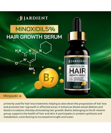Minoxidil & Biotin Hair Growth Oil for Beards - Prevent Hair Thinning | 5% Minoxidil 1 Fl Oz - For Men & Women - Buy Online on GoSupps.com