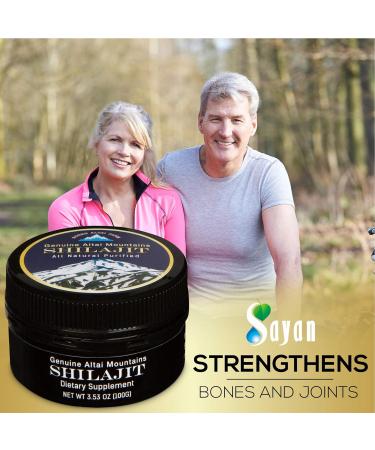 Sayan Pure Shilajit Resin 100g - 5 Month Supply | Organic Fulvic Acid Supplement for Energy Boost & Immune Support | 660 Servings - Buy Online on GoSupps.com