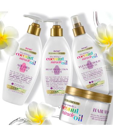 OGX Frizz Defying Coconut Miracle Oil Heat Protection Cream - 177 ml | Best Heat Protectant for Smooth Hair - International Shipping Available - Buy Online on GoSupps.com