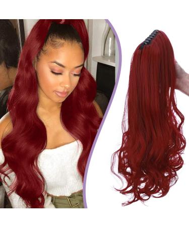 Silk-co ponytail extensions braid hair part clip in ponytail extensions (smooth too corrugated) soft naturally hair extensions with bracket 45cm-150g # rust red & dark red 45 cm rust red & dark red