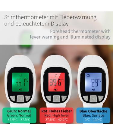 Buy Pulox JPD-FR202 Infrared Fever Thermometer - Contactless Forehead Thermometer for Hygienic Temperature Measurement in Children Adults & Babies | Fast International Shipping - Buy Online on GoSupps.com
