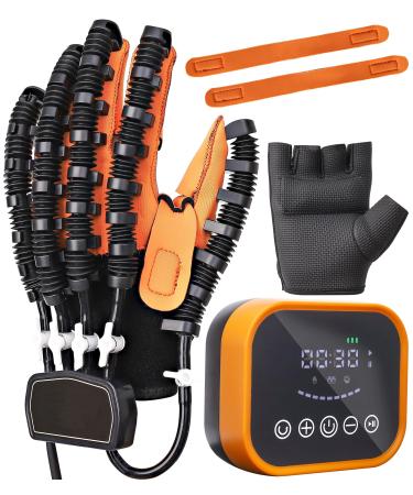 Rehabilitation Robot Gloves Upgrade Hemiplegia Hand Stroke Recovery Equipment with USB Chargeable and Strength Adjustment Stroke Recovery Equipment for Hand Orange Left Hand L