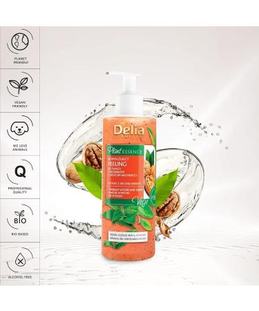 Delia Cosmetics - Plant Essence - Facial Scrub - Removes Impurities - Vegan Friendly Peeling - Natural Ingredients - All Skin Types - Reduces Excess Sebum Eliminates Blemishes - Moisturizes - 200 ml - Buy Online on GoSupps.com