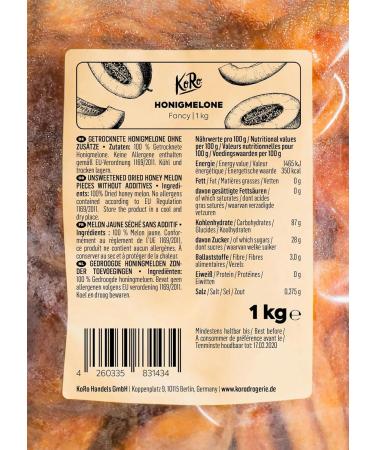 KoRo - Yellow melon without additives 1 kg - Natural and sweet dried fruits in a large format package - Buy Online on GoSupps.com