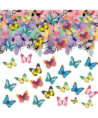 120 Pcs Edible Butterfly Birthday Cake Toppers Butterfly Cupcake Toppers Colorful Wafer Paper Butterfly Cake Decorations for Wedding Birthday Baby Shower Party Supplies Food Decoration - Buy Online on GoSupps.com