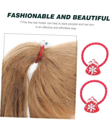 minkissy 10 Pairs Christmas Headband Holiday Ponytail Holders Kid Hair Tie Ponytail Ties Elastic Hair Scrunchies Elastic Band for Wigs Party Hair Bands Girl Elasticity Resin Hair Ring - Buy Online on GoSupps.com